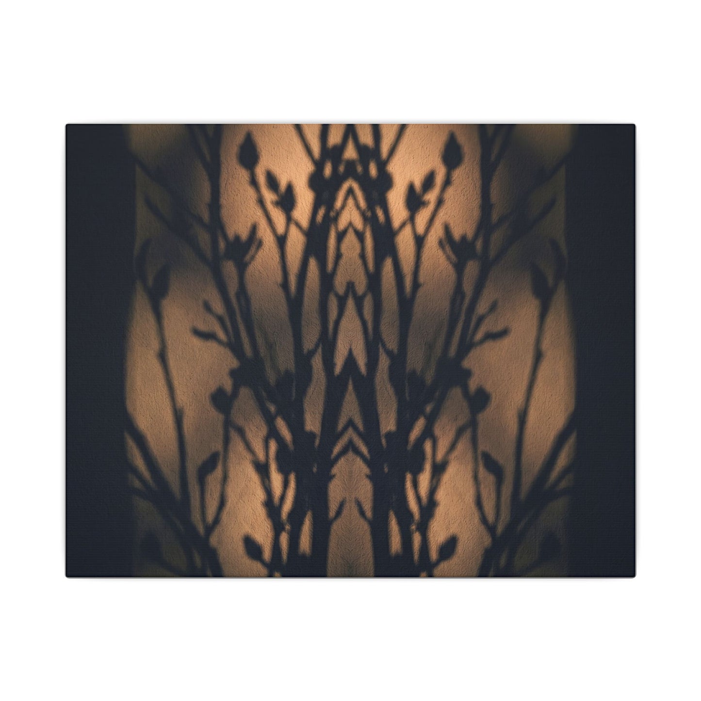 Dark Japandi Shadow Play in Golden Hour | Shadow Zen Canvas Art