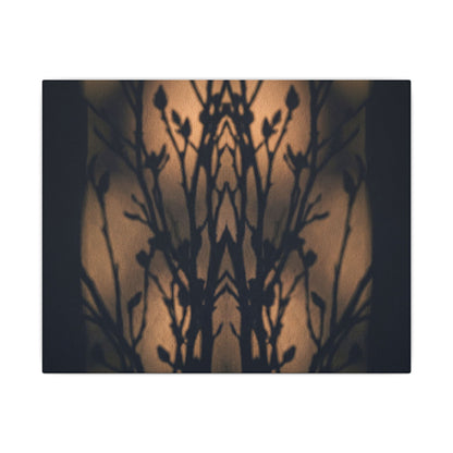 Dark Japandi Shadow Play in Golden Hour | Shadow Zen Canvas Art