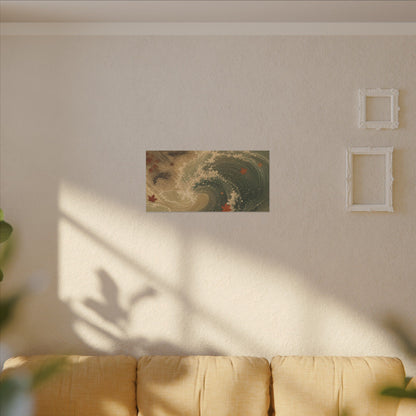 Japandi Ocean Wave in Candlelight | Japanese Pattern Canvas Art
