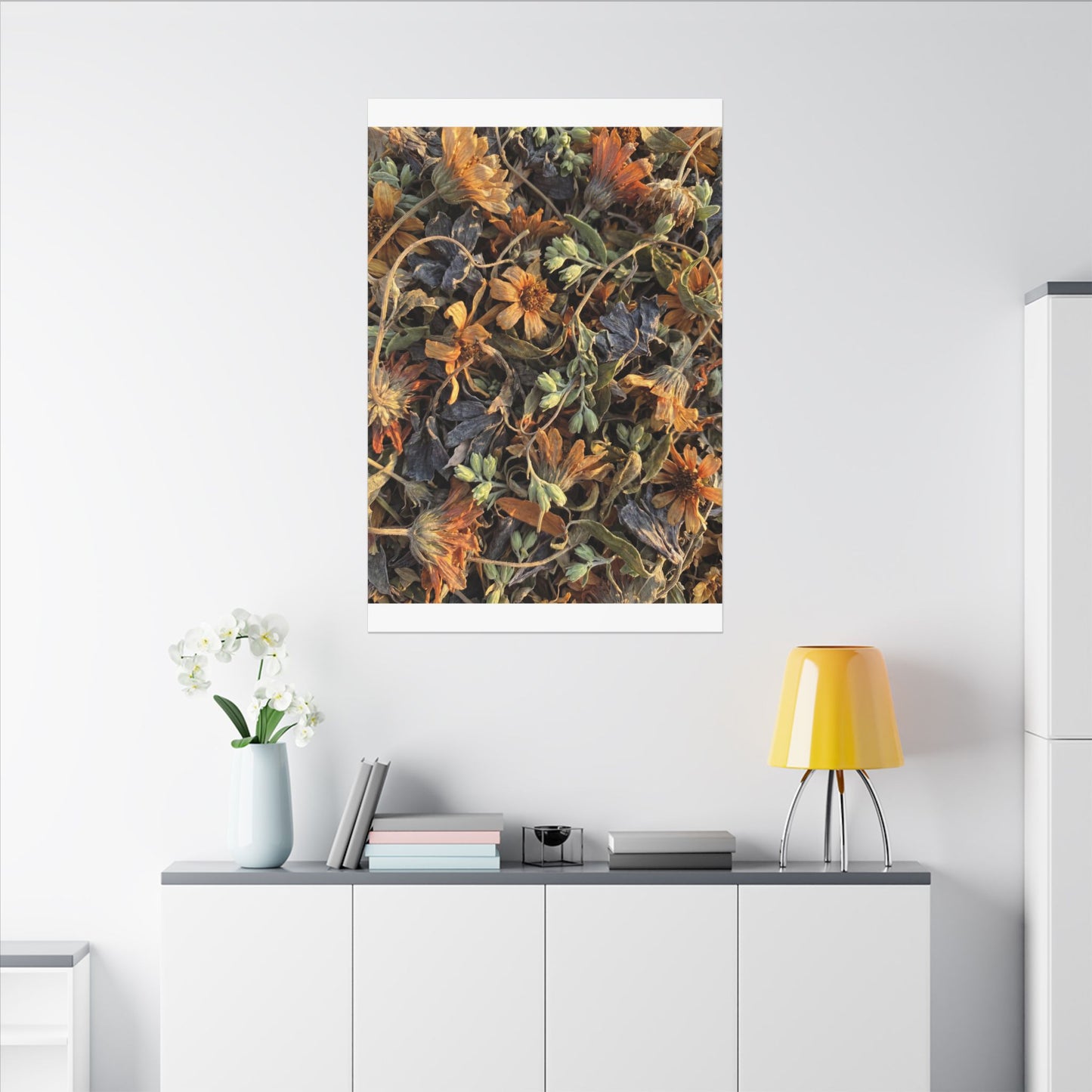 Spring Dried Flowers Japanese Pattern Canvas Art | Warm Decor