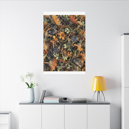 Spring Dried Flowers Japanese Pattern Canvas Art | Warm Decor