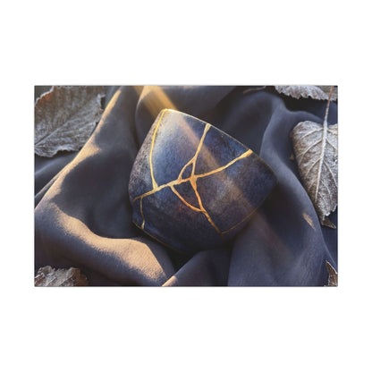 Winter Silk Drape Gold Repair Canvas Art | Artful Decor
