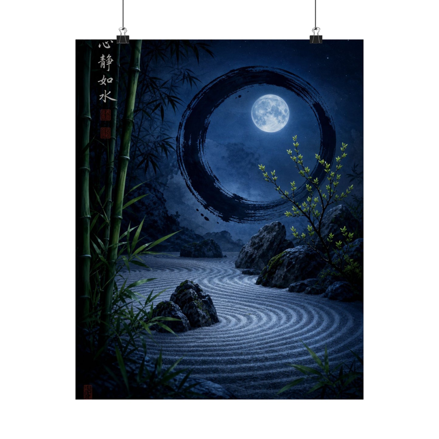 Fukinsei Rock Garden Wall Art Print - Zen Enso