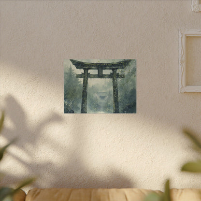 Earthy Torii Gate Canvas Art - Watercolor Japandi