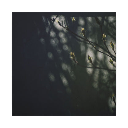 Dark Japandi Shoji Screen in Dappled | Moody Minimal Canvas Art