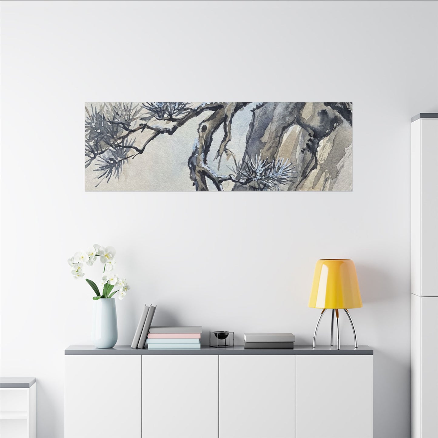 Moonlight Pine Tree Canvas Art - Japandi Seijaku