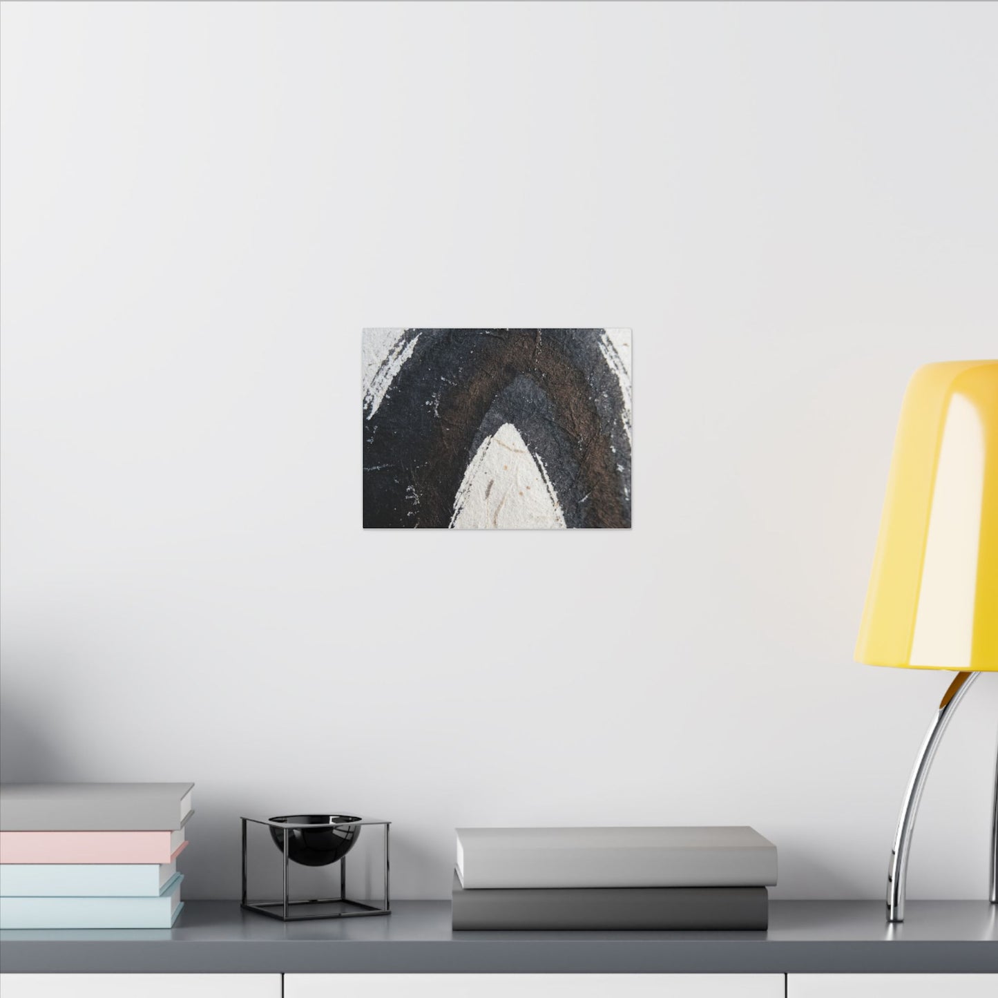 Moody Ink Brushstroke Canvas Art - Moody Minimal Dark Japandi