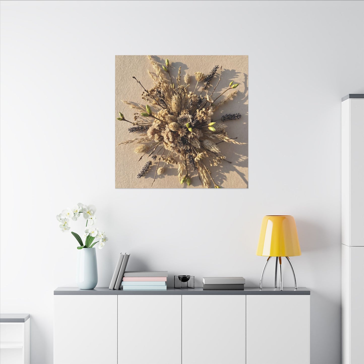 Dried Flowers Spring Canvas Art | Japandi Earthy Design