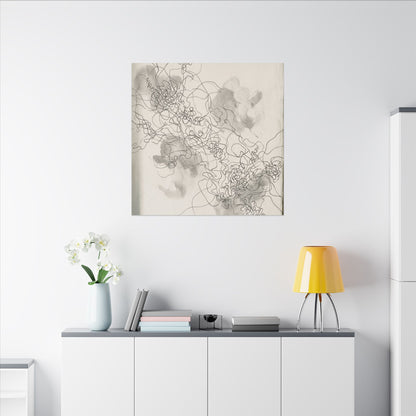 Shadow Play Spring Canvas Art | Dark Japandi Sophisticated Design