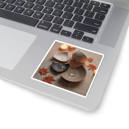 Candlelight Broken Pottery Sticker - Japandi Ma Art Print