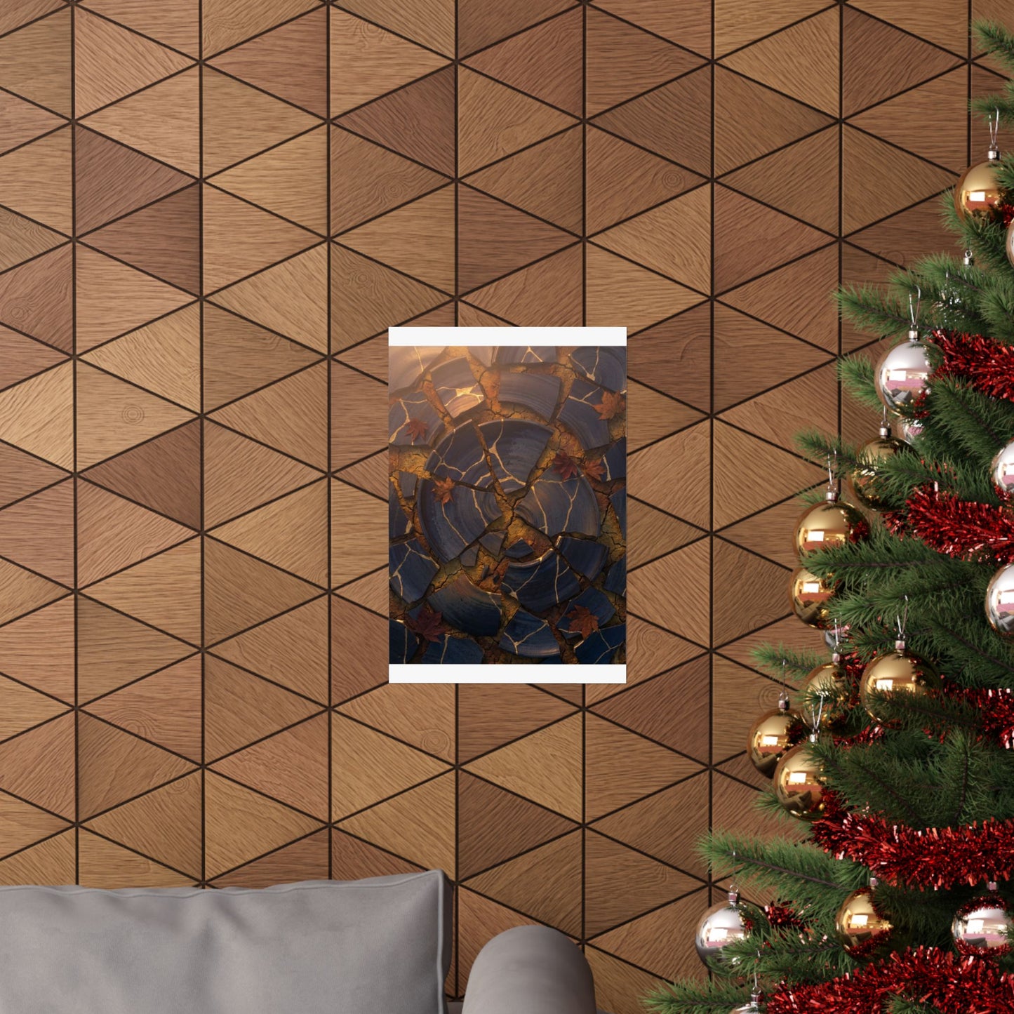 Autumn Cracked Earth Gold Repair Wall Art Print | Beautiful Decor