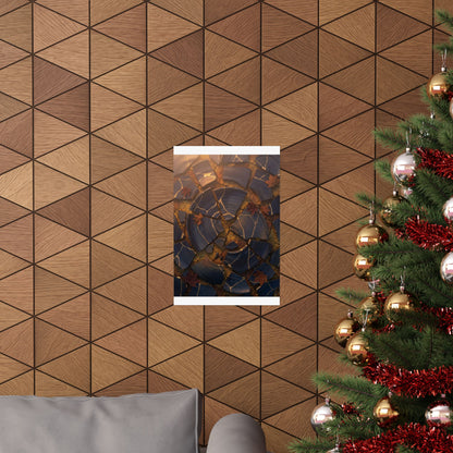 Autumn Cracked Earth Gold Repair Wall Art Print | Beautiful Decor