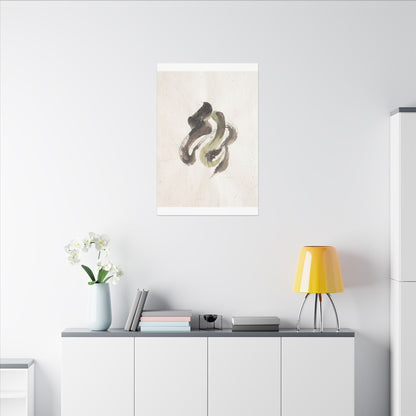 Ink Brushstroke Canvas Art | Spring Japandi Japanese Pattern Art
