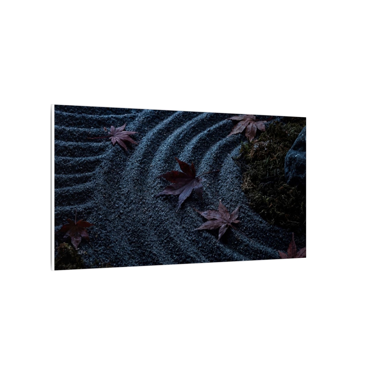 Rock Garden Canvas Art | Autumn Dark Japandi Dark Texture Art