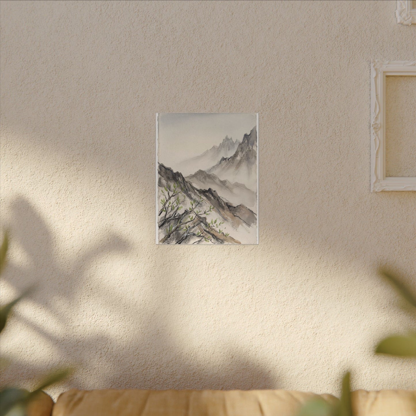 Spring Mountain Mist Texture Canvas Art | Warm Decor