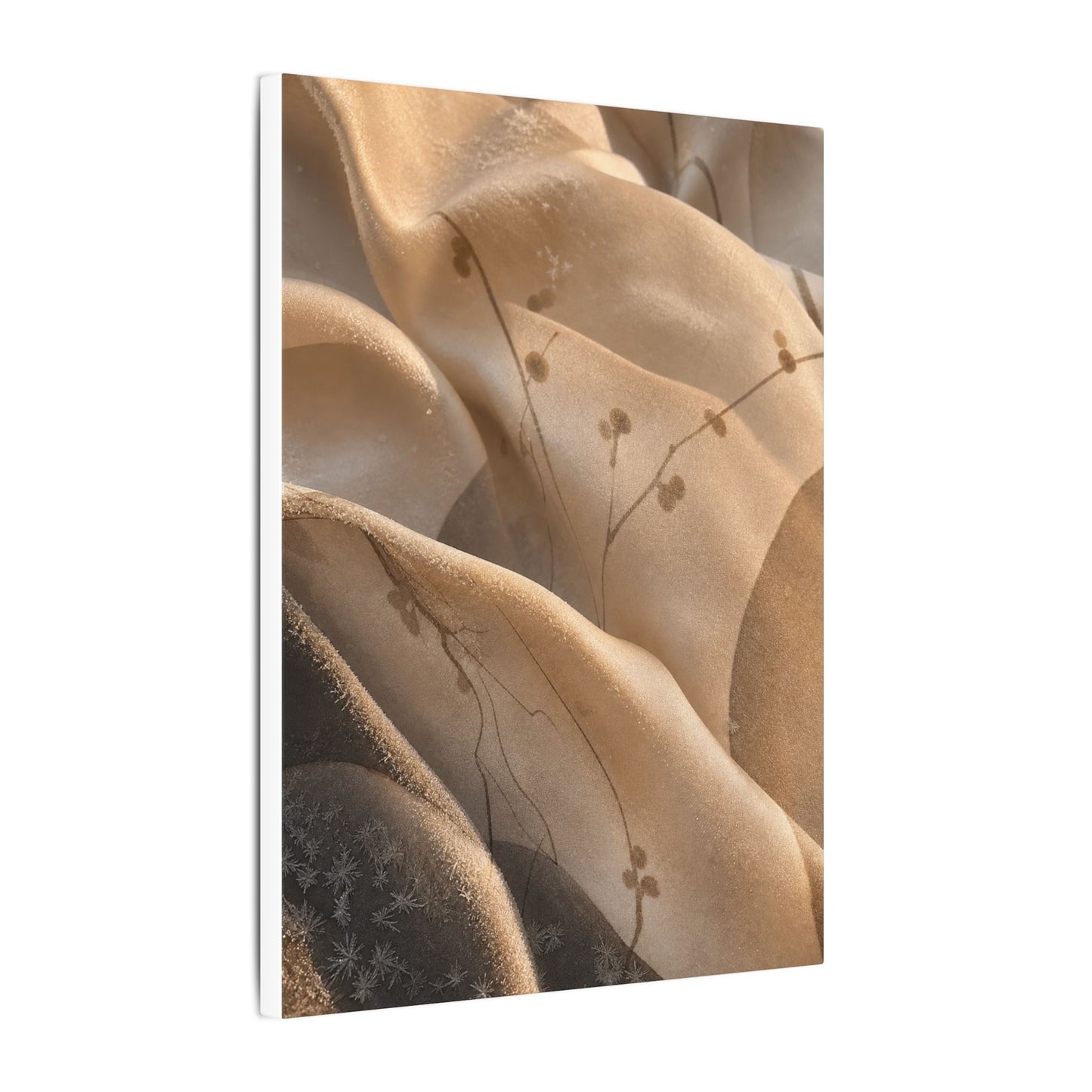 Japandi Silk Drape in Golden Hour | Japanese Pattern Canvas Art