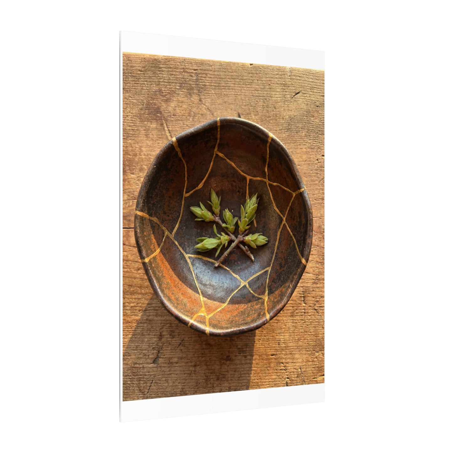 Ceramic Bowl Gold Repair Canvas Art | Resilient Kintsugi Art