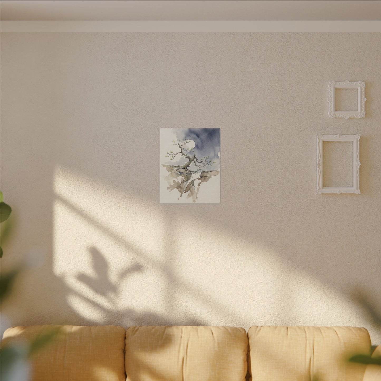 Moonlight Pine Tree Canvas Art - Japandi Ma