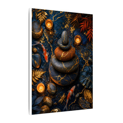 Summer River Stones Gold Vein Canvas Art | Resilient Decor
