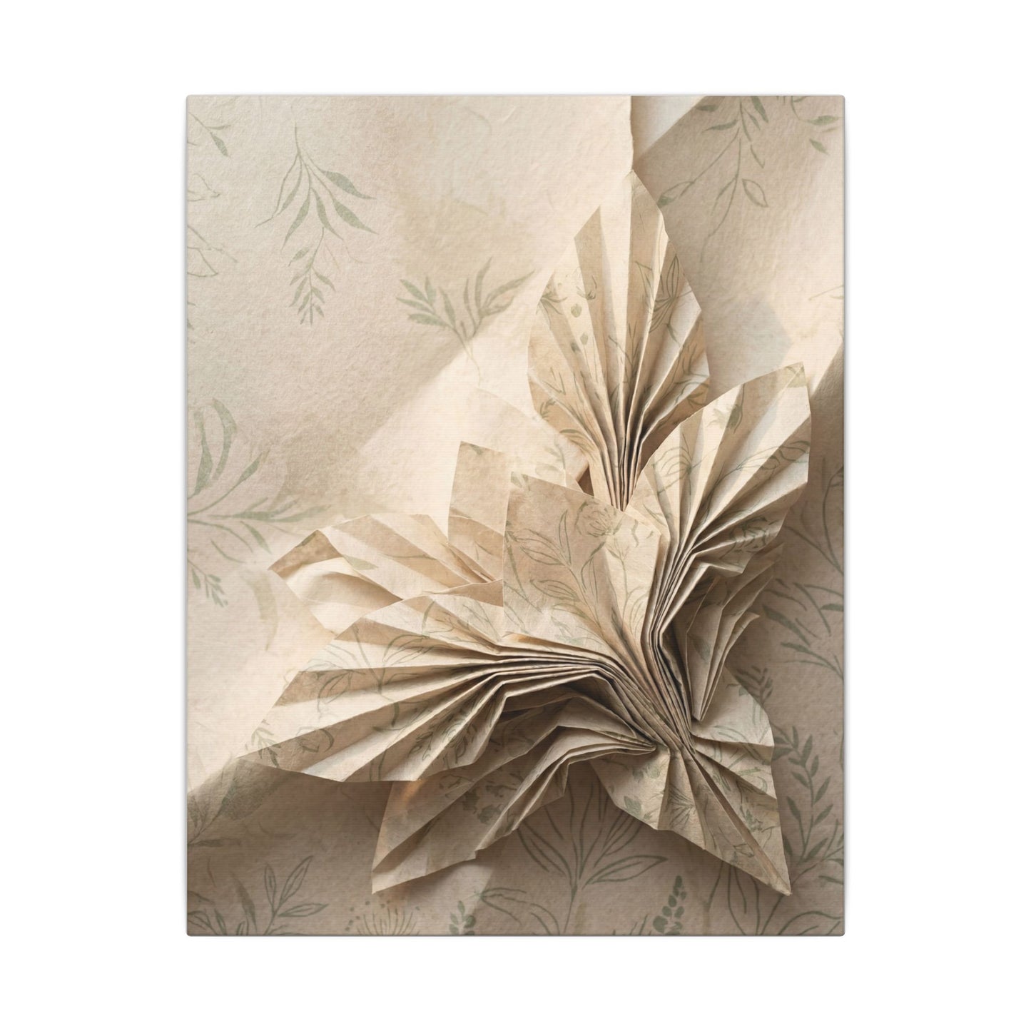 Paper Fold Summer Canvas Art | Japandi Neutral Design