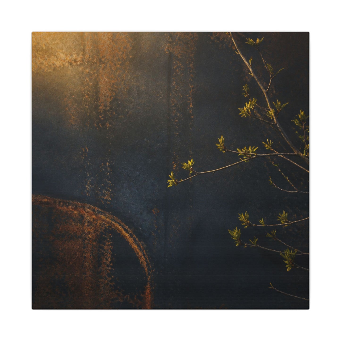 Spring Rust Patina Dark Texture Canvas Art | Moody Decor