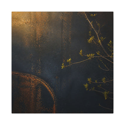 Spring Rust Patina Dark Texture Canvas Art | Moody Decor