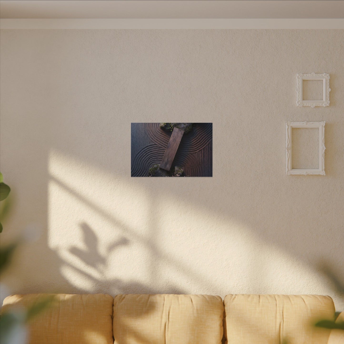 Spring Rock Garden Moody Minimal Canvas Art | Atmospheric Decor