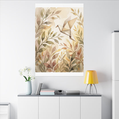 Fukinsei Paper Fold Canvas Art - Japandi Watercolor