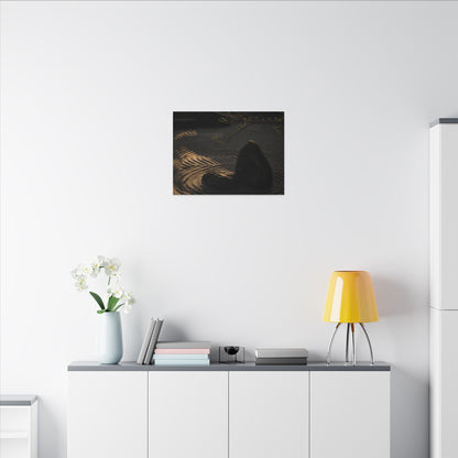 Ma Rock Garden Canvas Art - Dark Japandi Shadow Zen
