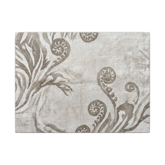 Japandi Fern Unfurling in Overcast | Japanese Pattern Canvas Art Art Print
