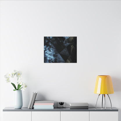 Shadow Play Winter Canvas Art | Dark Japandi Luxurious Design