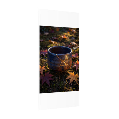 Kanso Moonlit Garden Canvas Art - Kintsugi Gold Repair