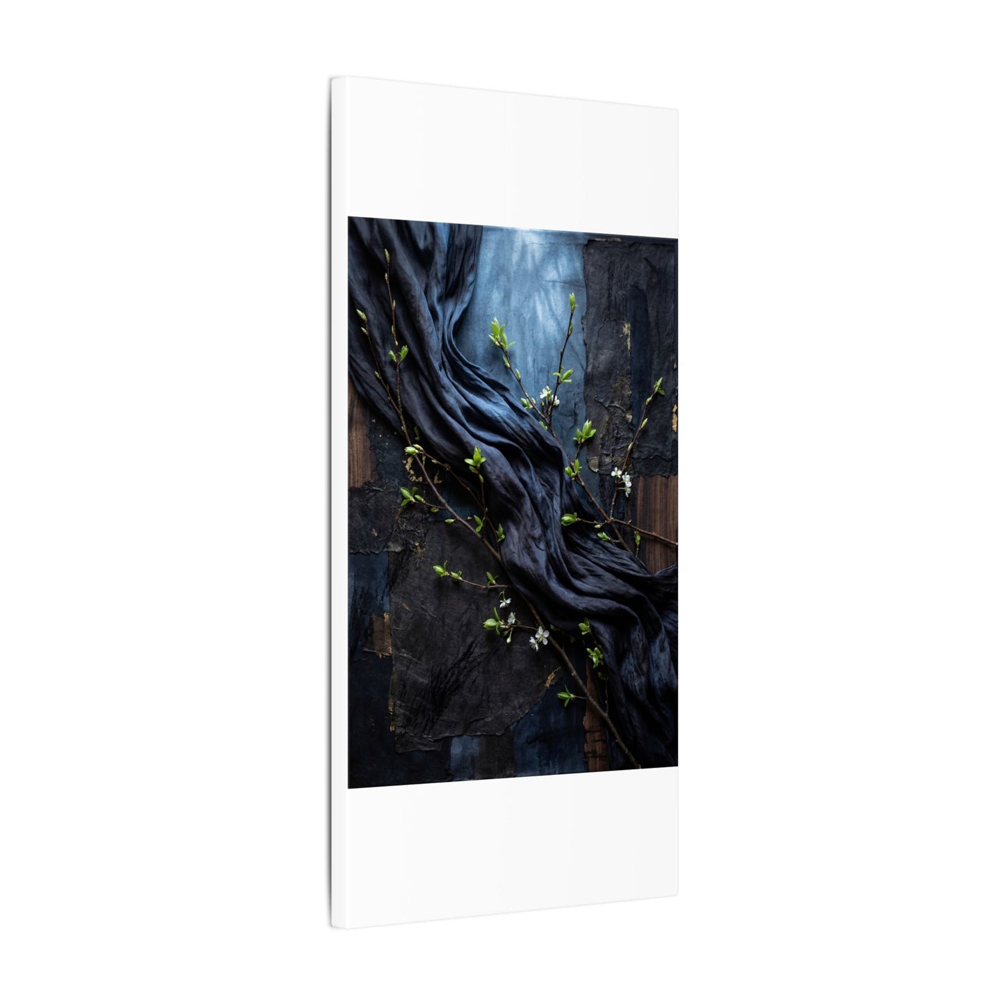 Spring Silk Drape Dark Texture Canvas Art | Atmospheric Decor