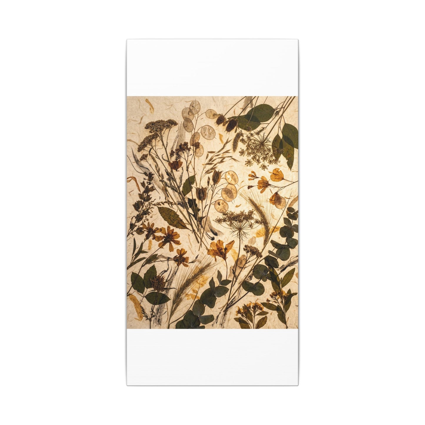 Dried Flowers Summer Canvas Art | Japandi Neutral Design
