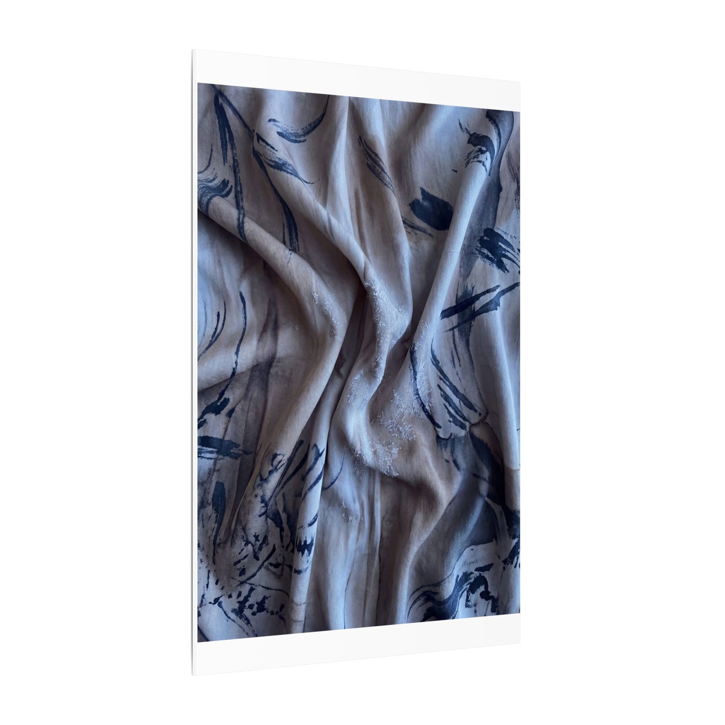 Silk Drape Winter Canvas Art | Japandi Earthy Design