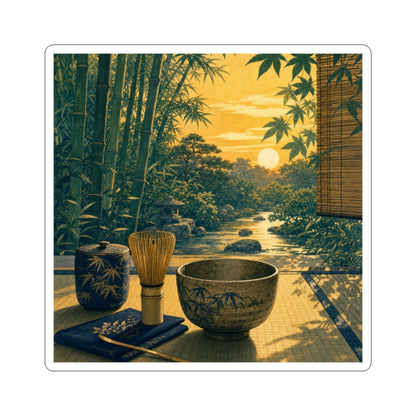 Ma Tea Ceremony Sticker - Zen Ukiyo E Inspired