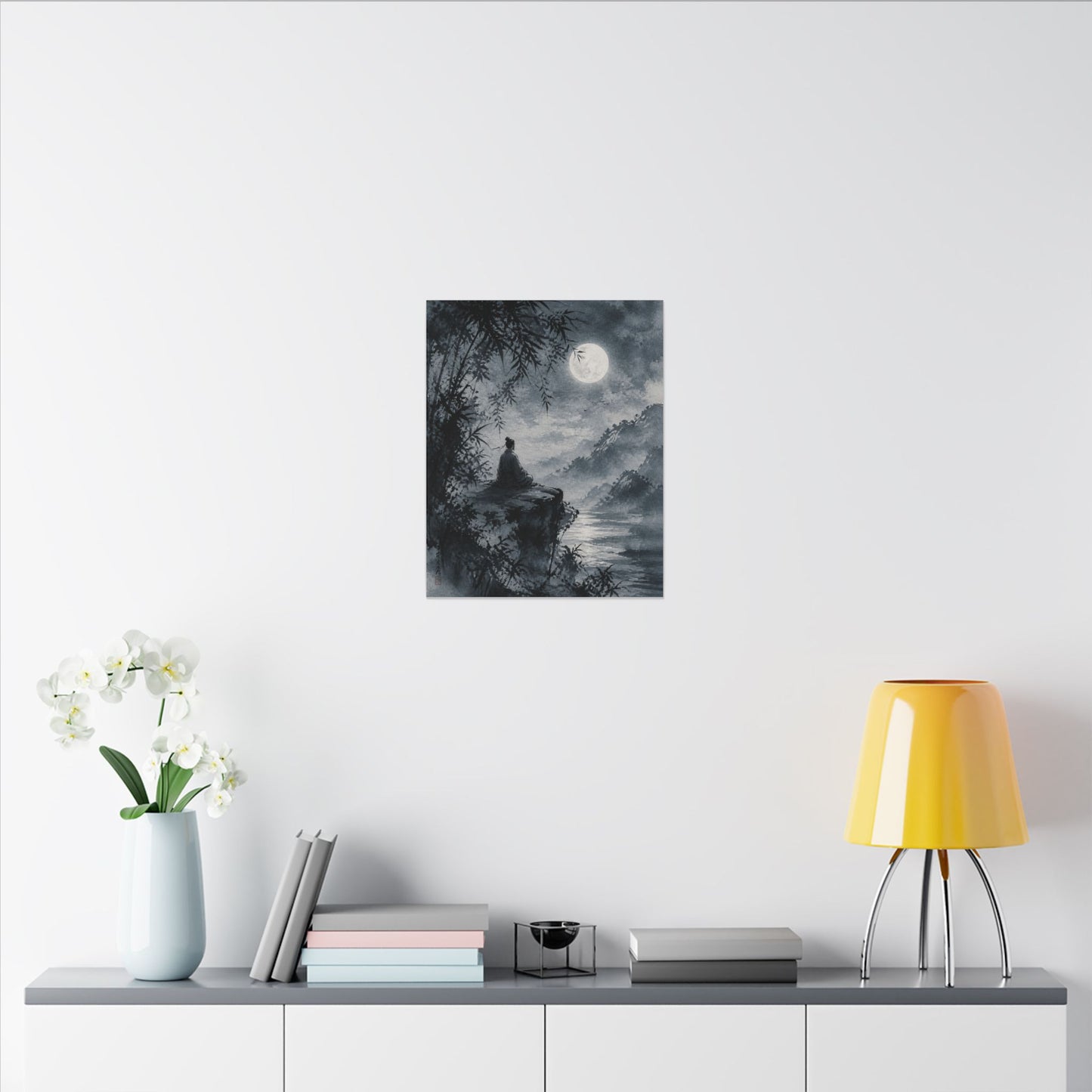 Ink Brushstroke Sumi E Canvas Art | Serene Zen Art