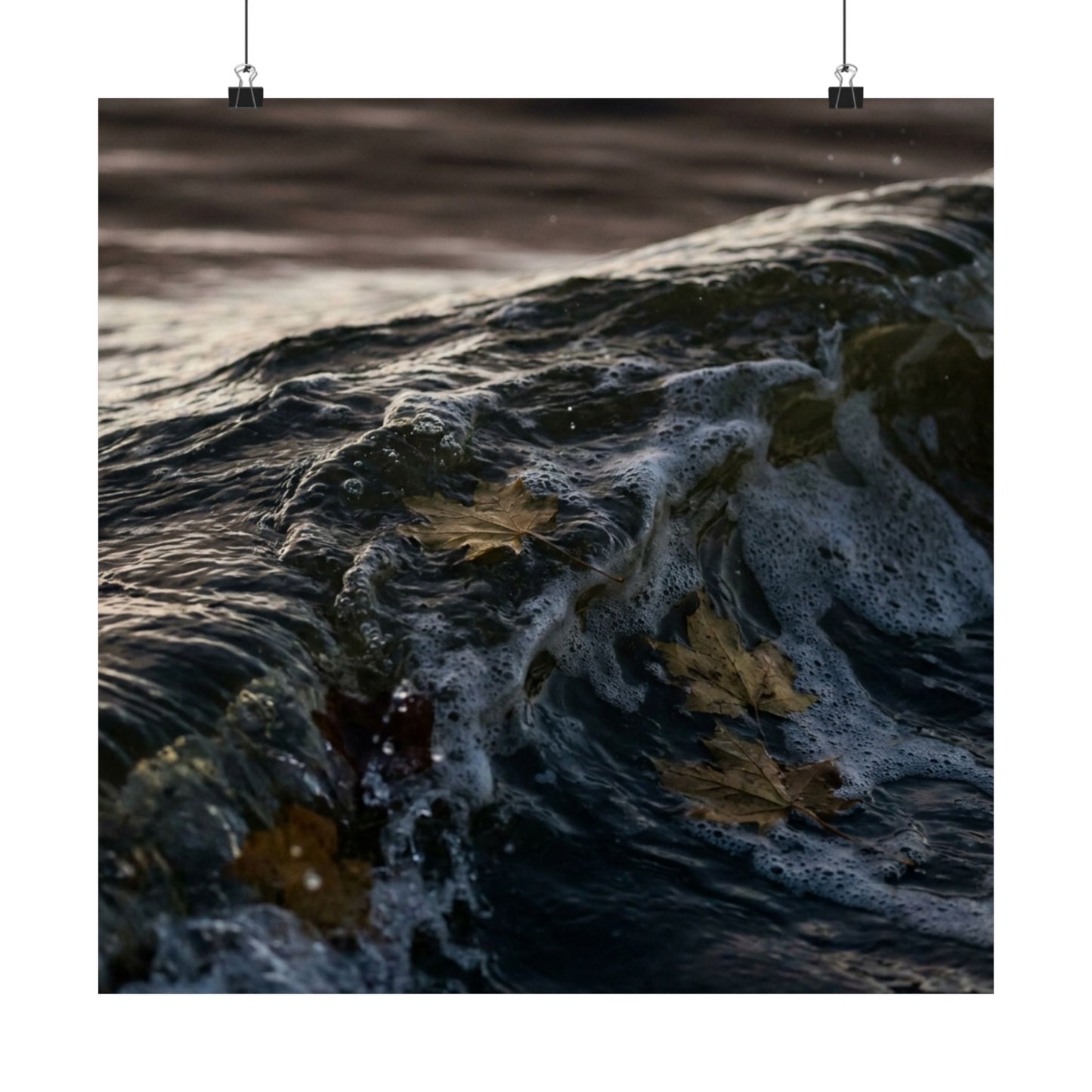 Mono No Aware Ocean Wave Wall Art Print - Dark Japandi Moody Minimal