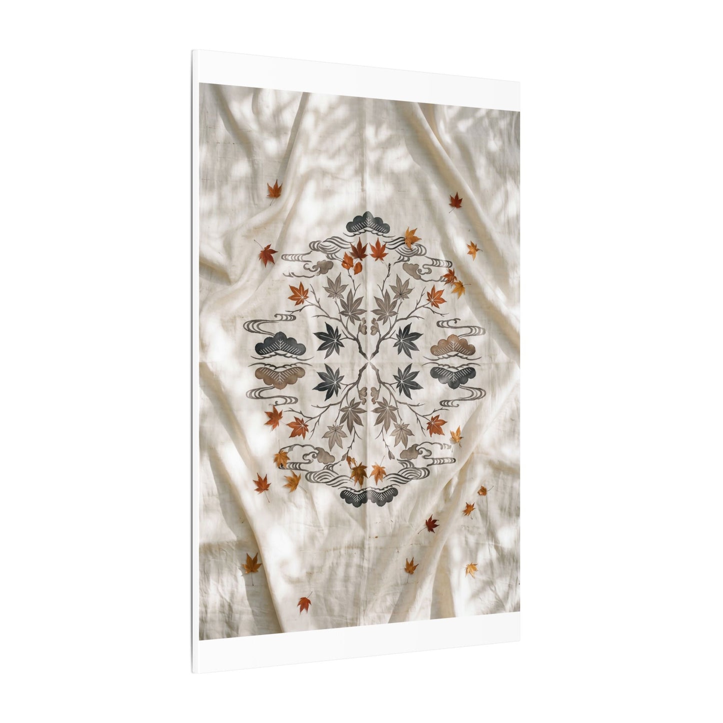 Elegant Silk Drape Canvas Art - Japanese Pattern Japandi