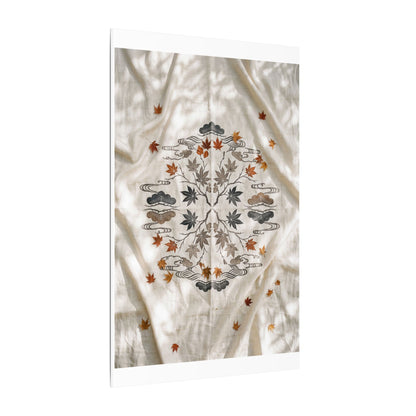 Elegant Silk Drape Canvas Art - Japanese Pattern Japandi