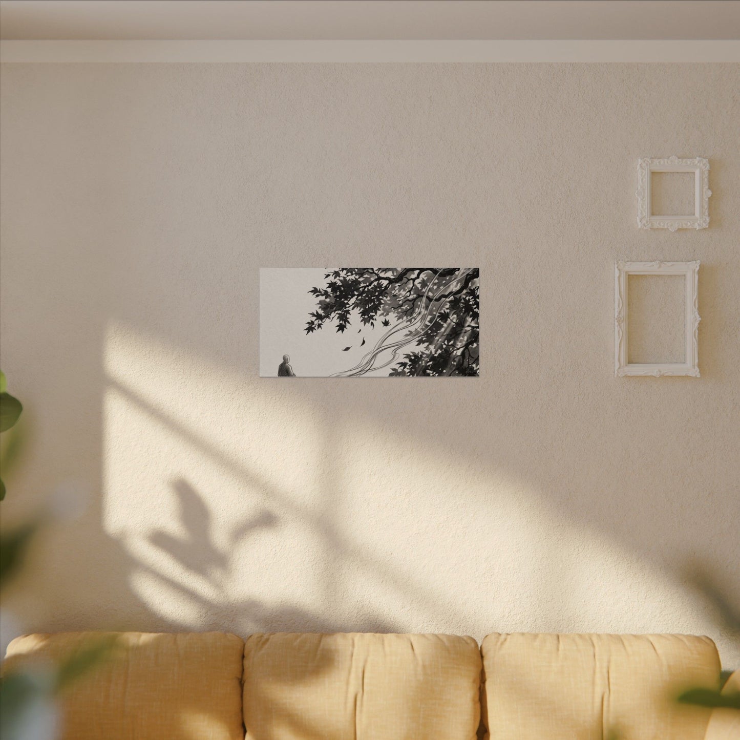 Serene Incense Smoke Canvas Art - Ukiyo E Inspired Zen
