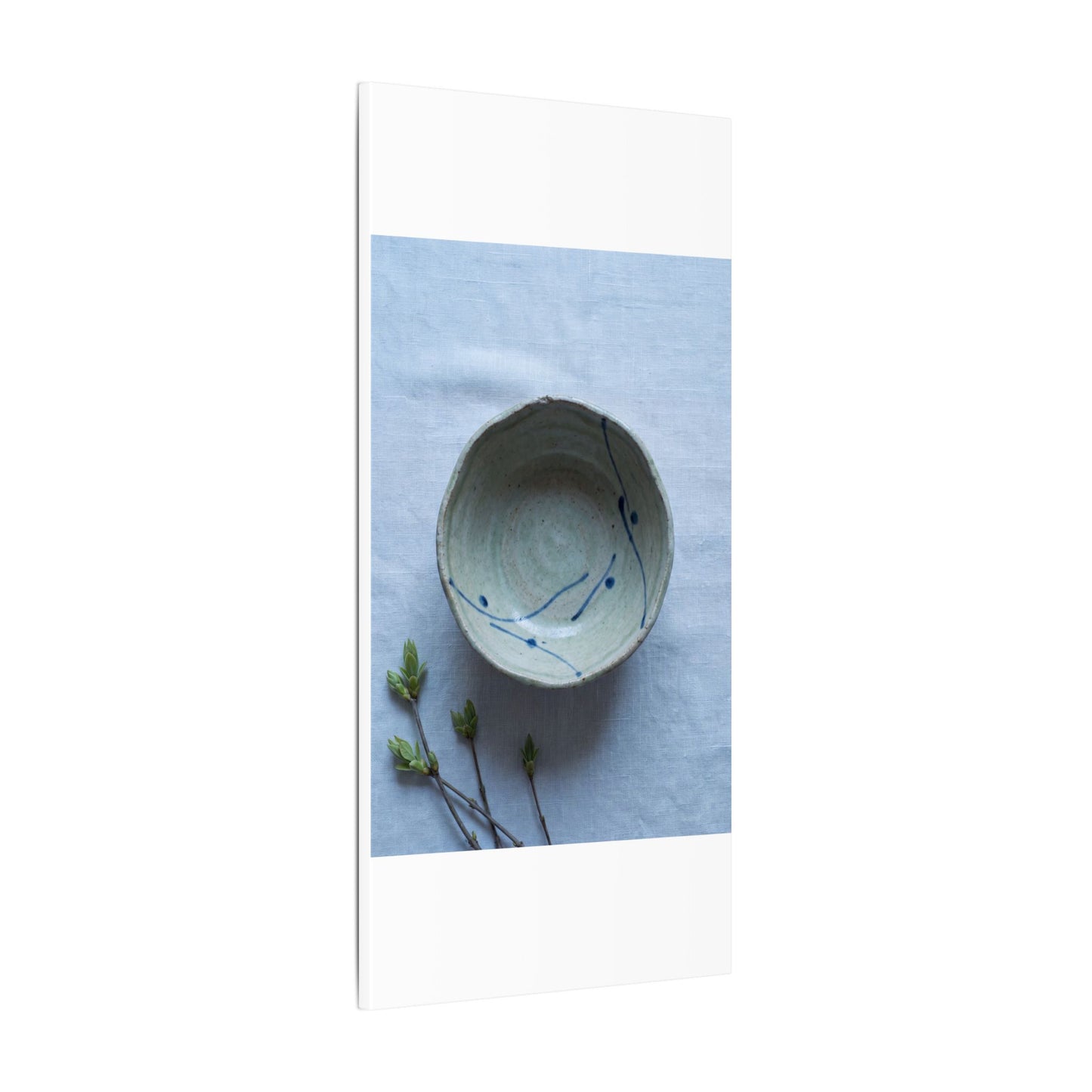 Spring Ceramic Bowl Minimal Line Canvas Art | Warm Decor