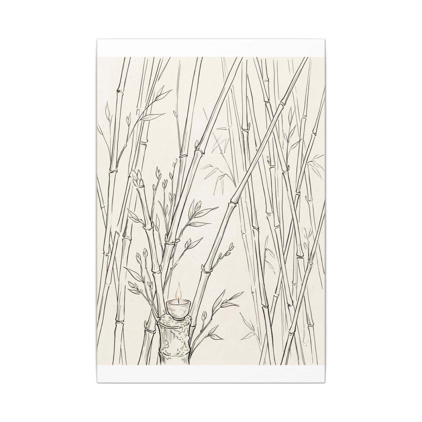 Candlelight Bamboo Grove Canvas Art - Japandi Fukinsei