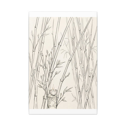 Candlelight Bamboo Grove Canvas Art - Japandi Fukinsei