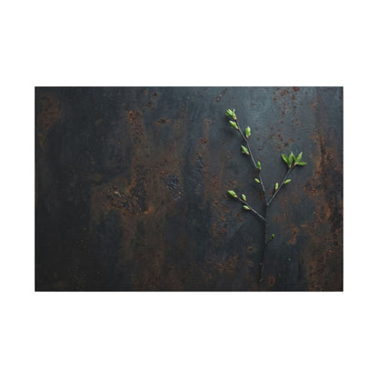 Rust Patina Moody Minimal Canvas Art | Moody Dark Japandi Art