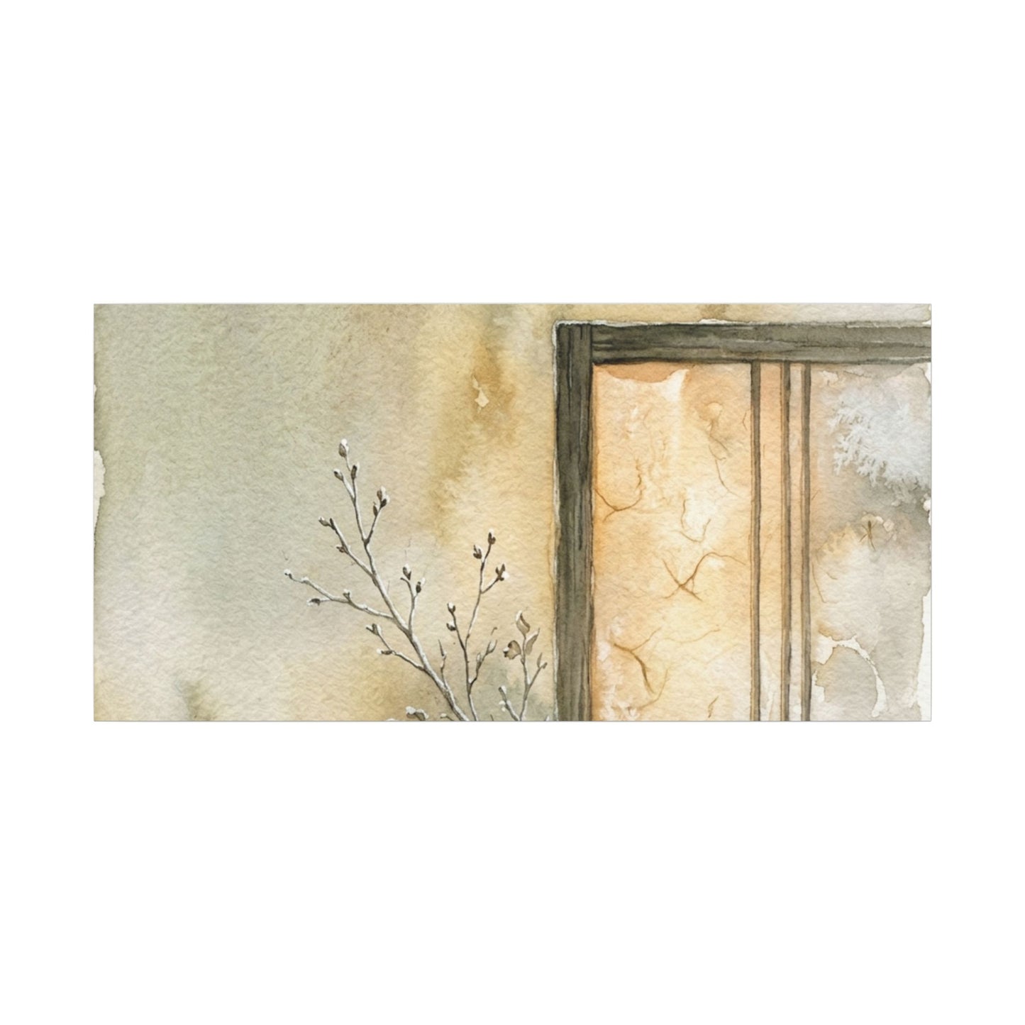 Ma Shoji Screen Canvas Art - Japandi Watercolor