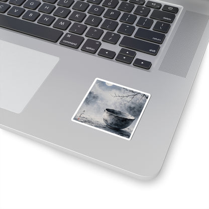 Tranquil Ceramic Bowl Sticker - Sumi E Zen