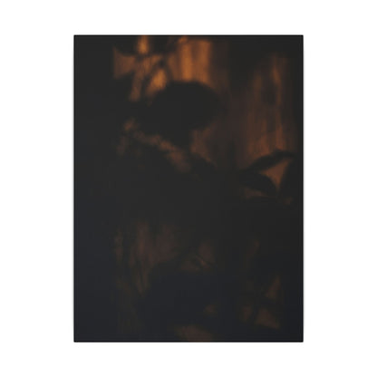 Shadow Play Summer Canvas Art | Dark Japandi Sophisticated Design