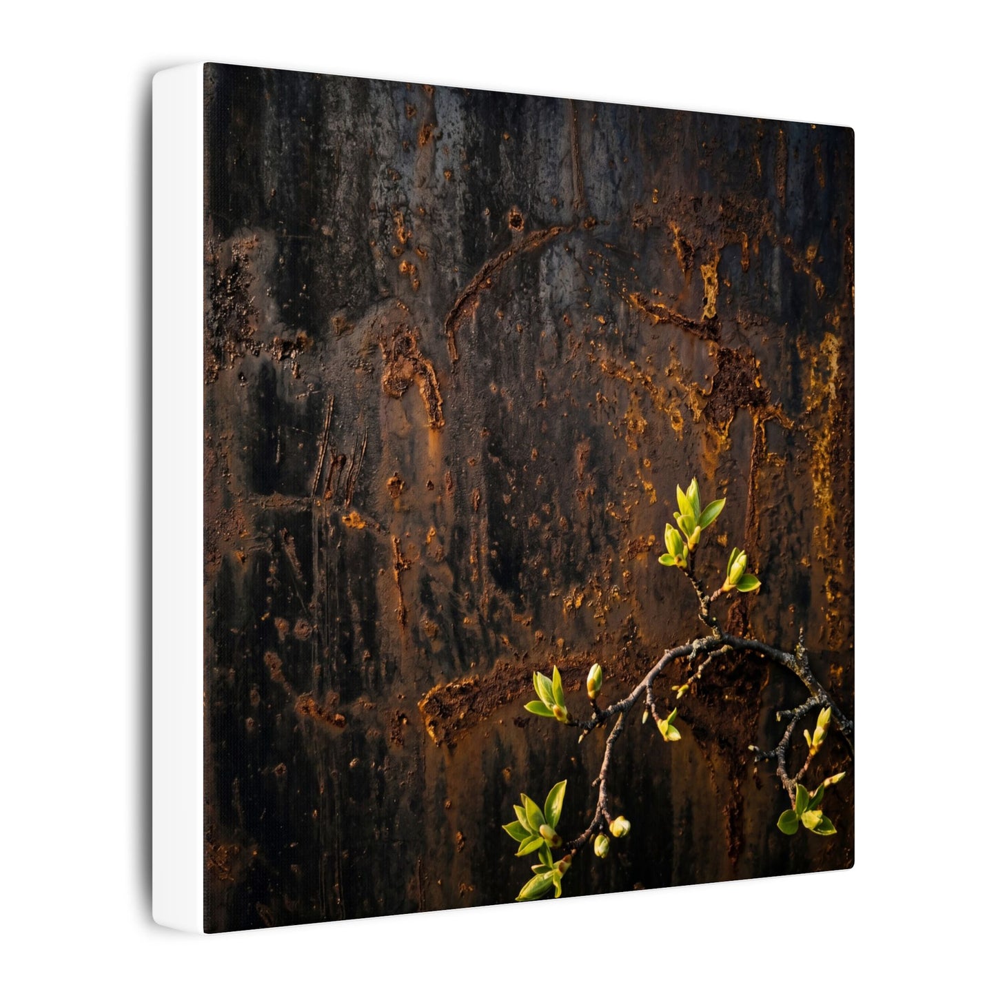 Golden Hour Rust Patina Canvas Art - Dark Japandi Fukinsei