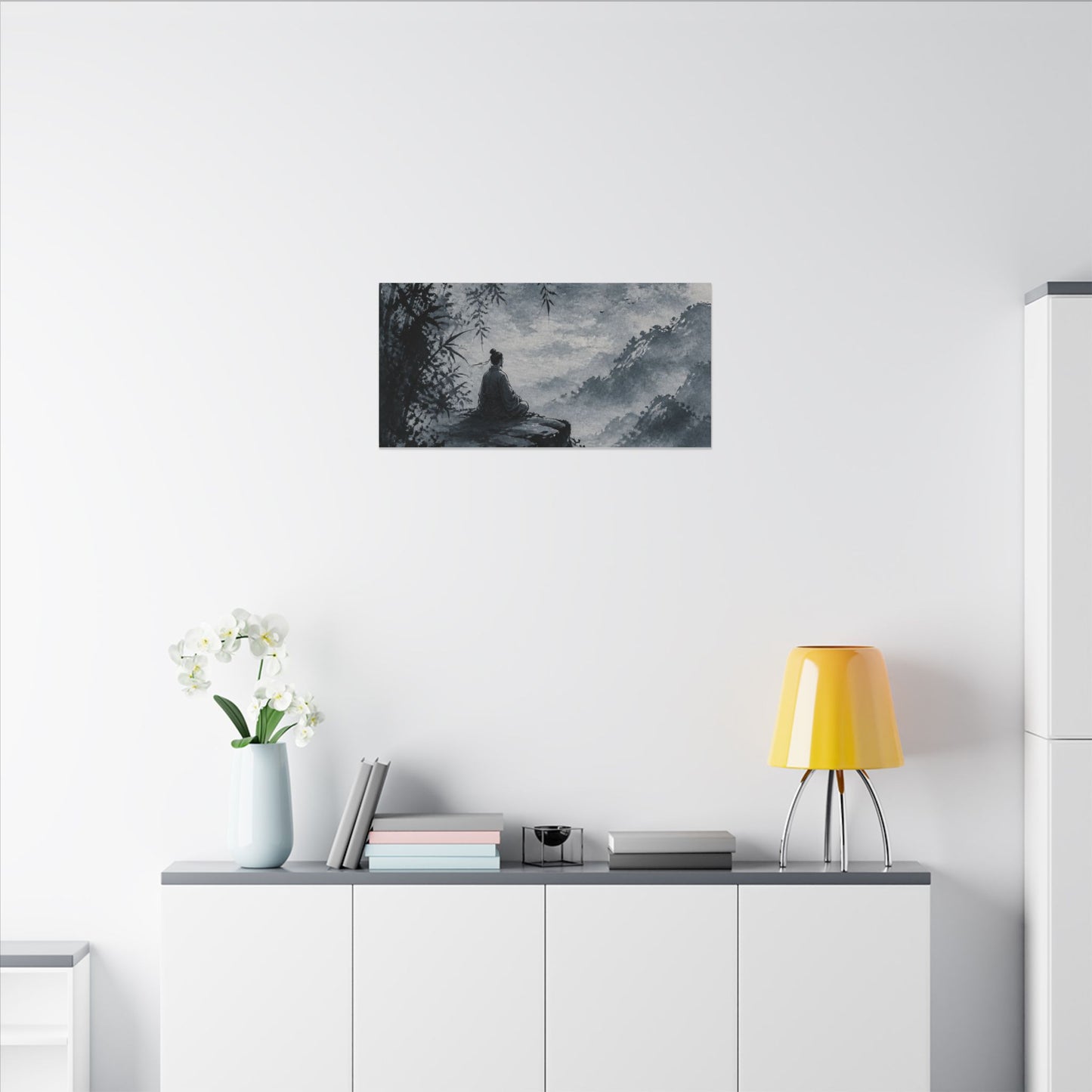 Ink Brushstroke Sumi E Canvas Art | Serene Zen Art